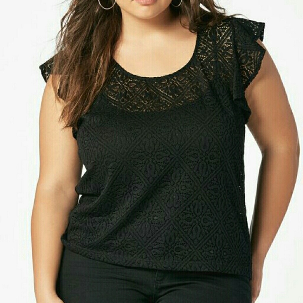 Black JustFab Ruffle Top