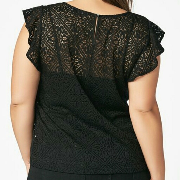 Black JustFab Ruffle Top - Picture 2 of 4