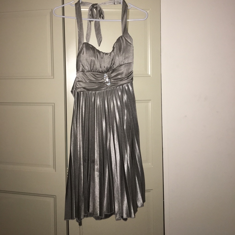 Sliver dress with bling