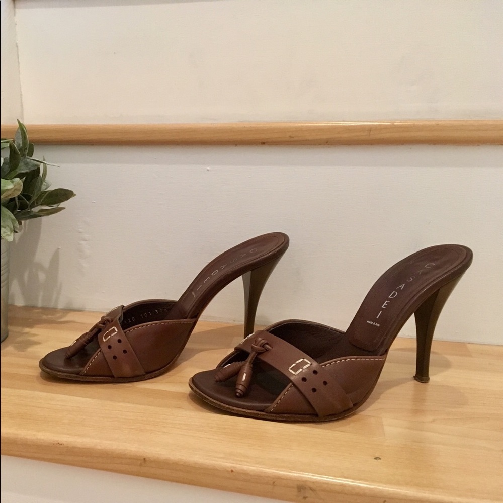 Casadei Leather Tassel Sandal