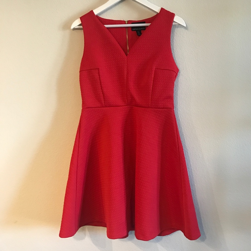 Red A-line dress