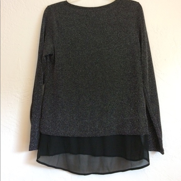 Inc metallic knit with high low sheer bottom band - Picture 6 of 6