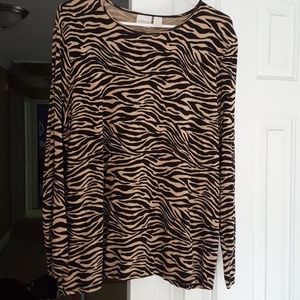 Tan and black chico's top