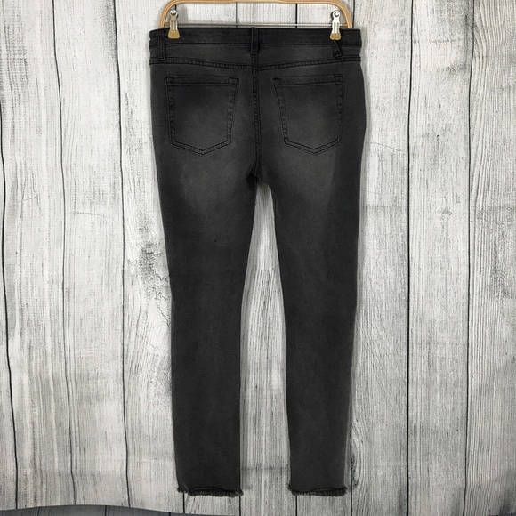 Studded Ripped Jeans with Raw Hems - Picture 4 of 8