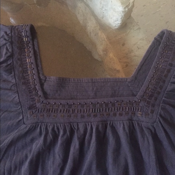 American Eagle Embroidered gray top Dolman sleeves - Picture 2 of 4