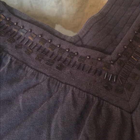 American Eagle Embroidered gray top Dolman sleeves - Picture 4 of 4