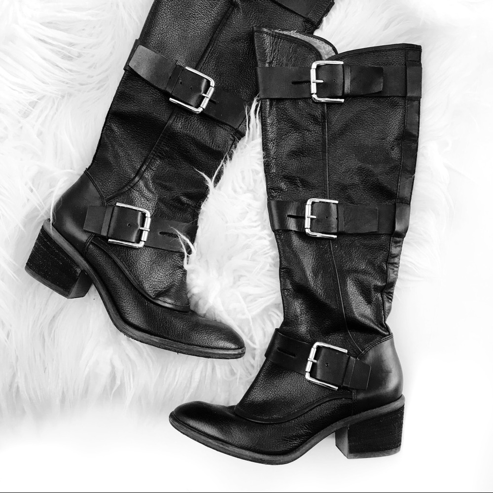 Donald j. Pliner black riding boots