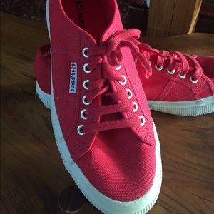 Red Superga shoes