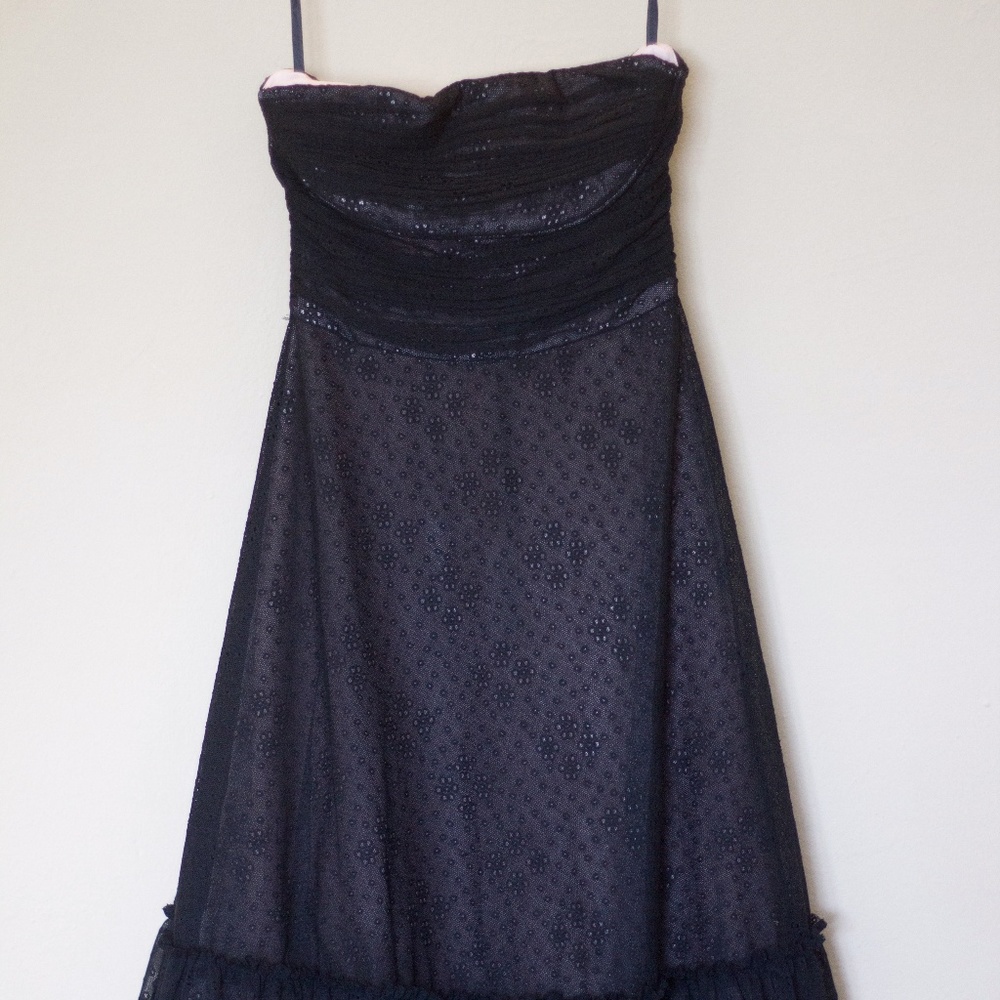 BCBGMAXAZRIA Black Mesh Gown