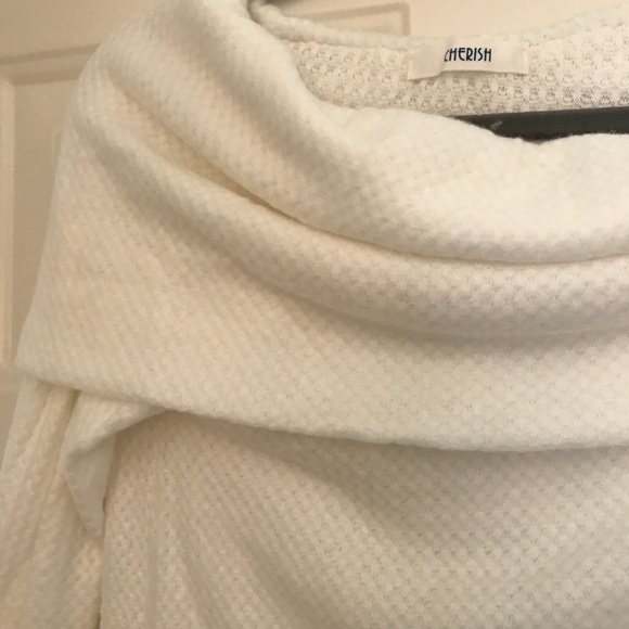 Ivory Off the Shoulder Sweater - Picture 2 of 7