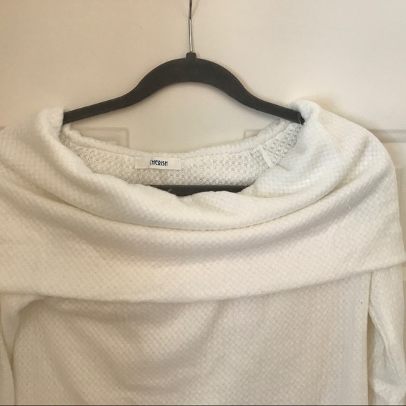Ivory Off the Shoulder Sweater - Picture 4 of 7