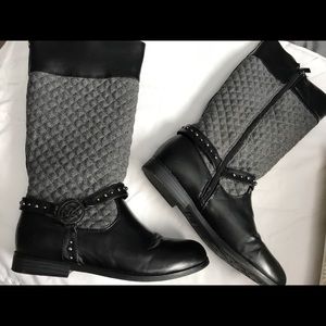 Michael Kors black Emma Flannel Boots