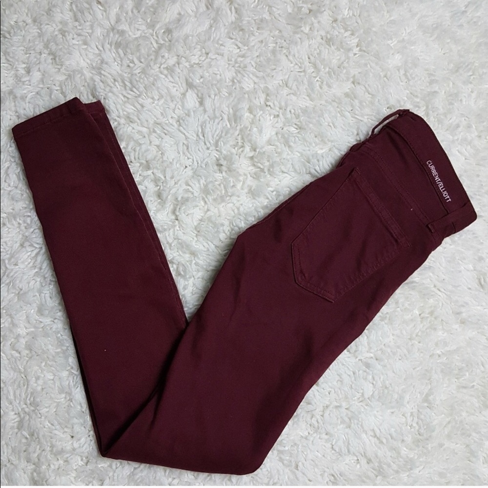 Current Elliot the ankle skinny Bordeaux jeans