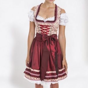 NWT Krüger Dirndl BORDEAUX BLOSSOM