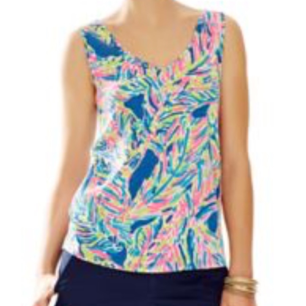 NWT Lilly Pulitzer Gigi Top in Palm Reader