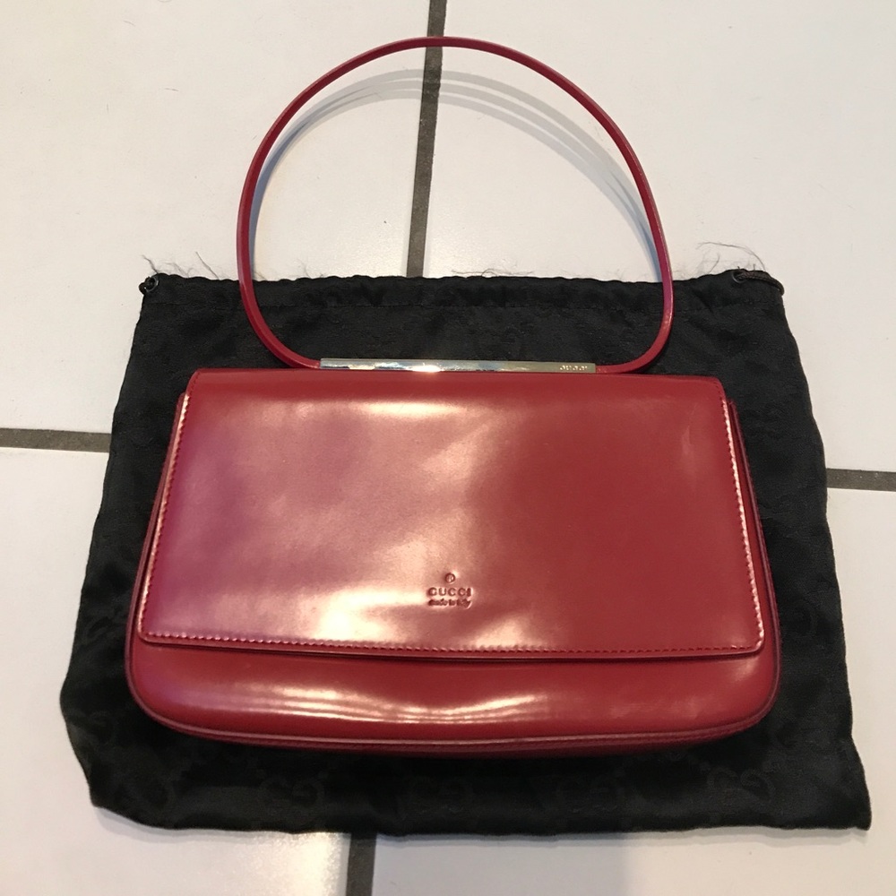 BEST OFFER Gucci red leather clutch