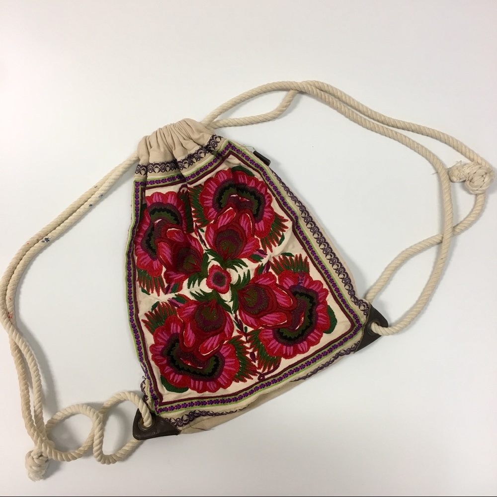 Floral Knit Backpack