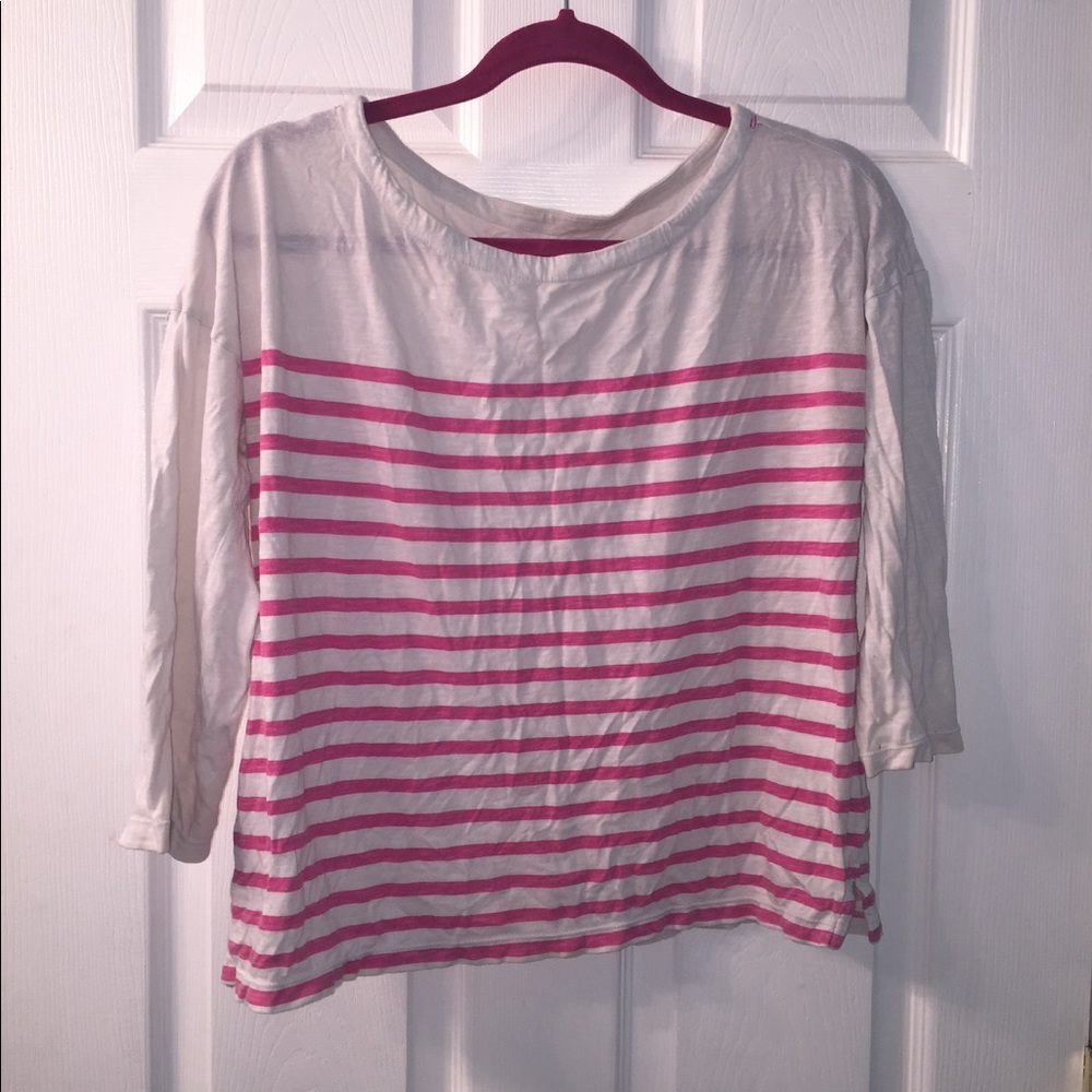 Old Navy White shirt with pink stripes