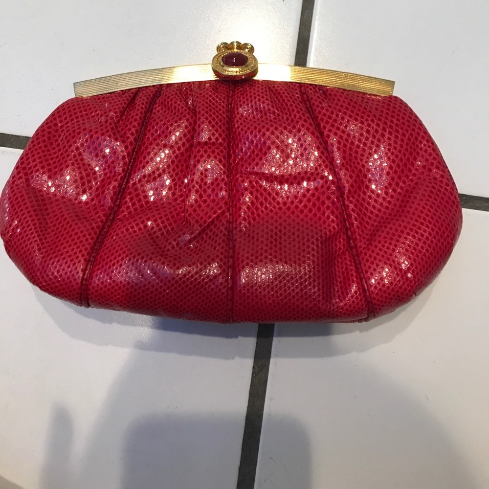 BEST OFFER Judith leiber red clutch bag