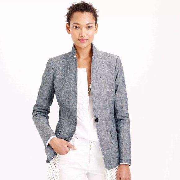 J. Crew Jackets & Blazers - J. CREW Regent Chambray Blazer size 6 NWT