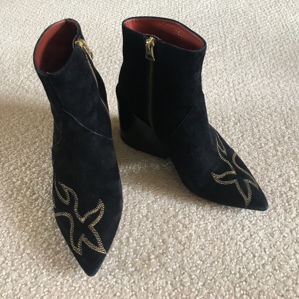 Acne studios angel suede booties size 37