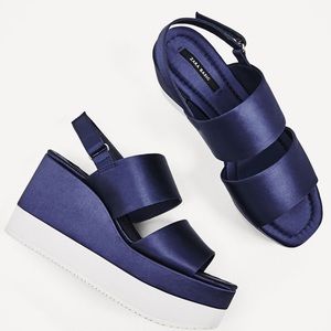 Zara satin flatforms