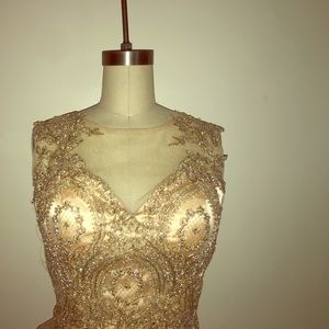 Elegant gold sweet 16 dress