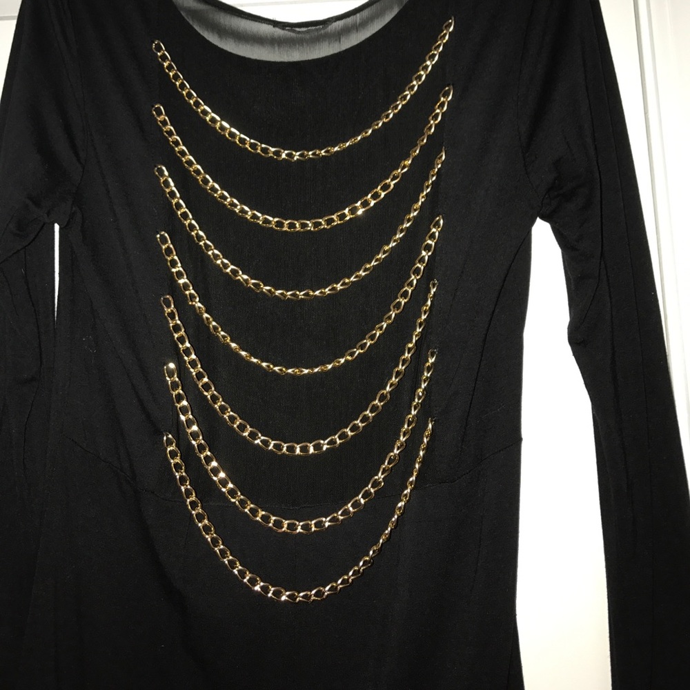 Black dress with Gold Chains - Picture 4 of 6