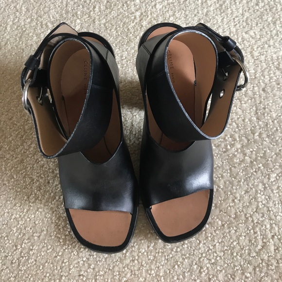 Celine black leather ankle wrap heels size 37.5 - Picture 2 of 8