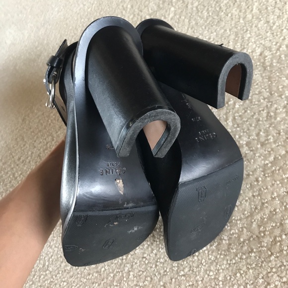 Celine black leather ankle wrap heels size 37.5 - Picture 3 of 8
