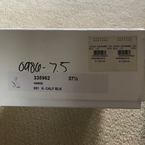 Celine black leather ankle wrap heels size 37.5 - Picture 7 of 8