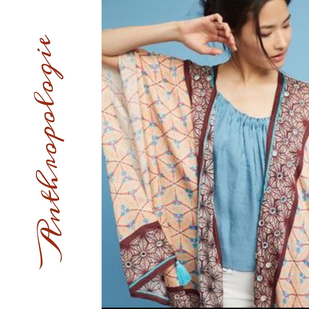 Anthropologie Lynnie Tasseled Kimono - Picture 3 of 4