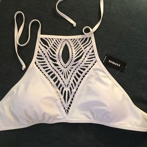 Express high neck swim top