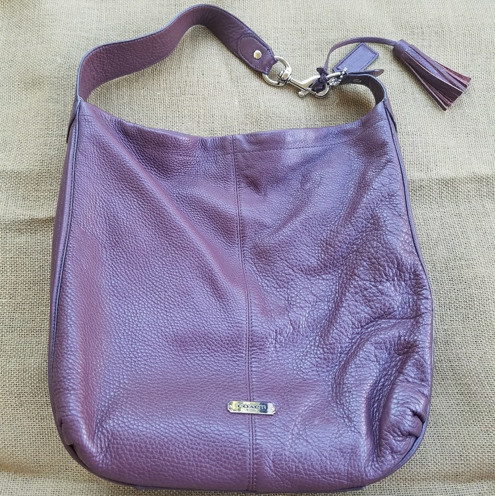 Brown leather Coach purse