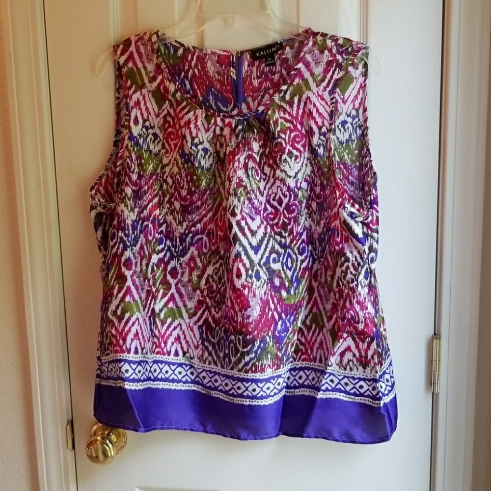 NWT KALAJATI PRINT SLEEVELESS TANK BLOUSE