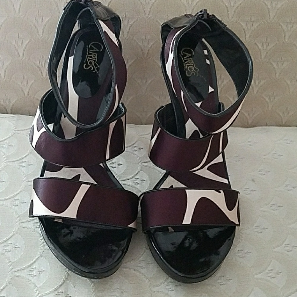 Giraffe print zip up ankle heels