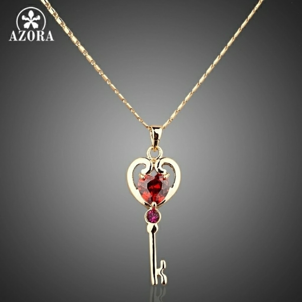 Azora stellux red crystal pendant necklace
