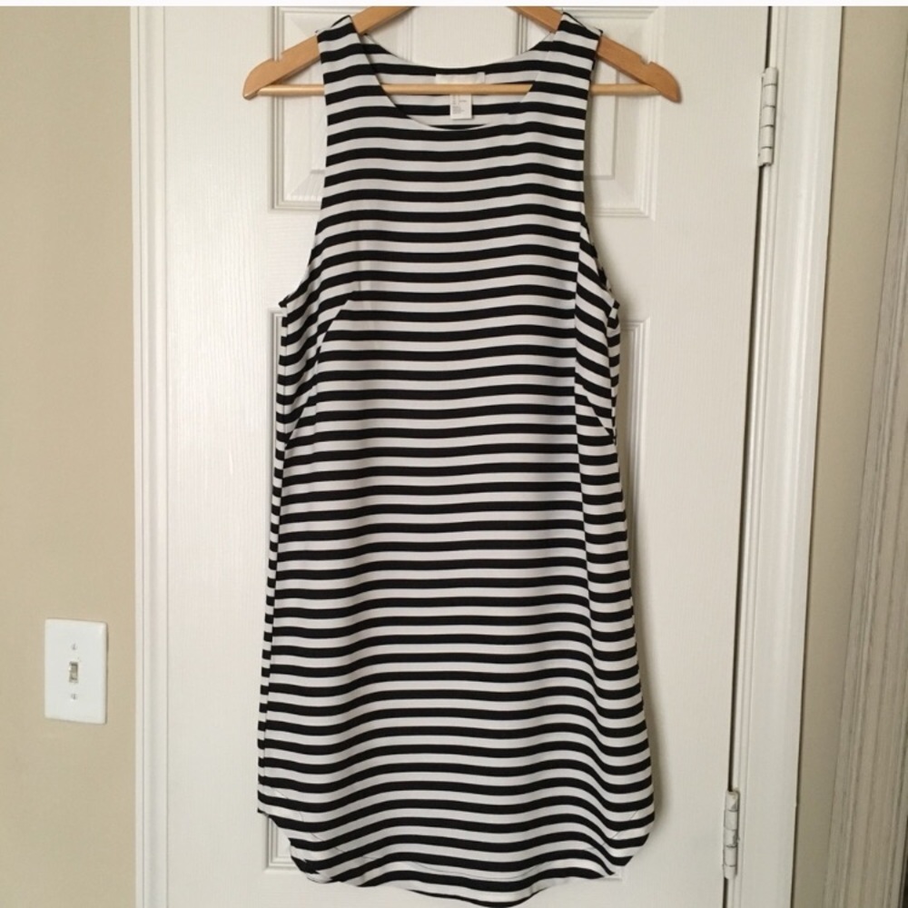 H and m striped shift dress