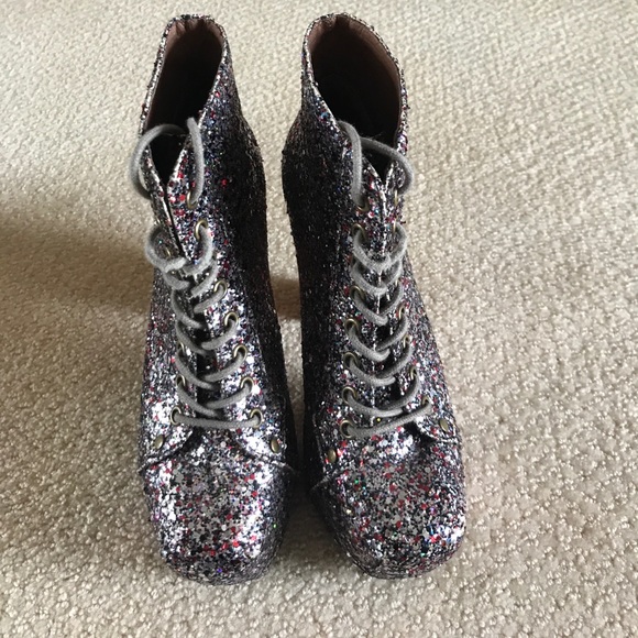 Jeffrey Campbell glitter Lita booties size 7 - Picture 2 of 6