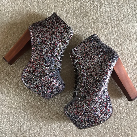 Jeffrey Campbell glitter Lita booties size 7 - Picture 3 of 6