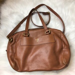 Brown leather Fossil bag