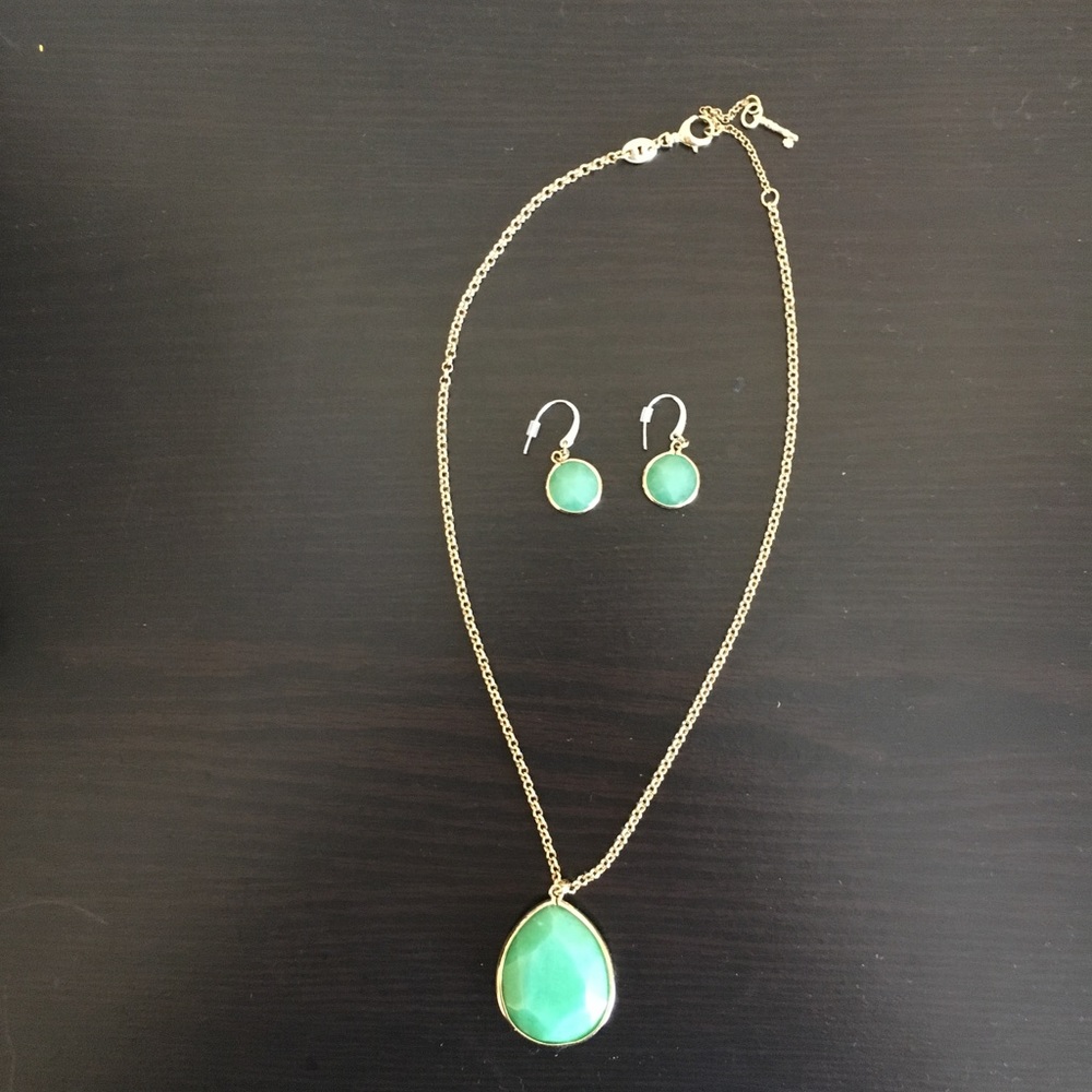 Fossil necklace and earrings
