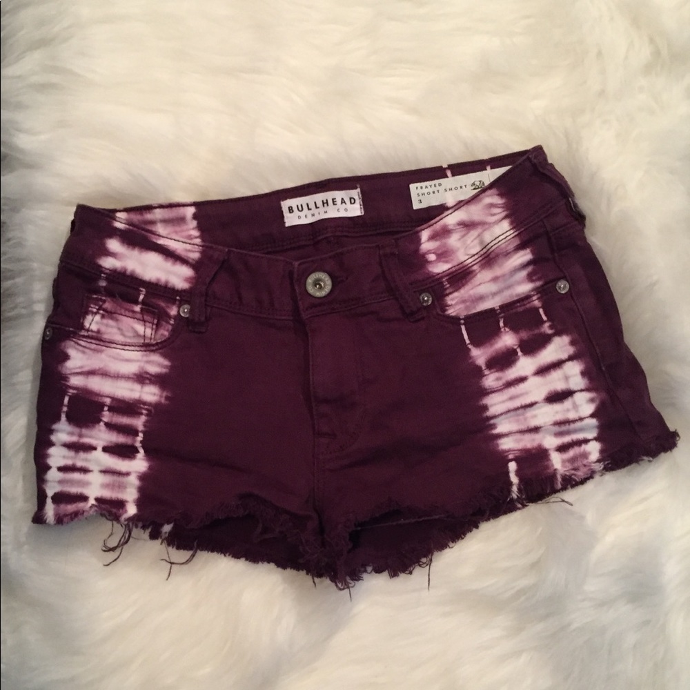 Bullhead purple tie dye shorts