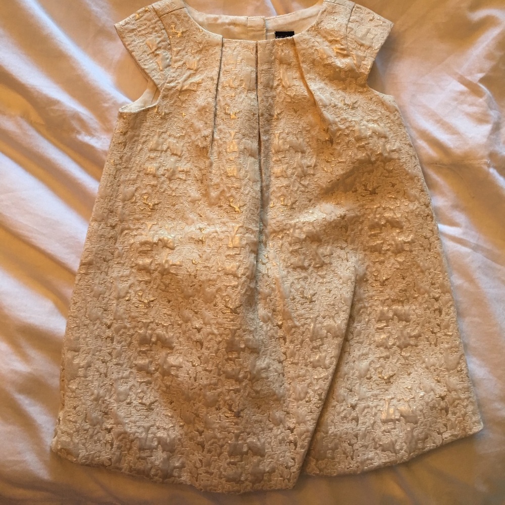 Gold and cream brocade dress