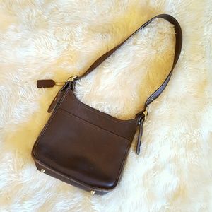 Vintage Coach Brown Leather Shoulder Bag