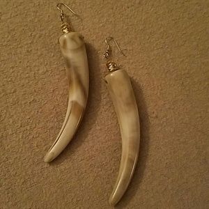 African inspired bone-like earrings