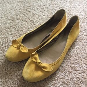 J. Crew yellow suede flats