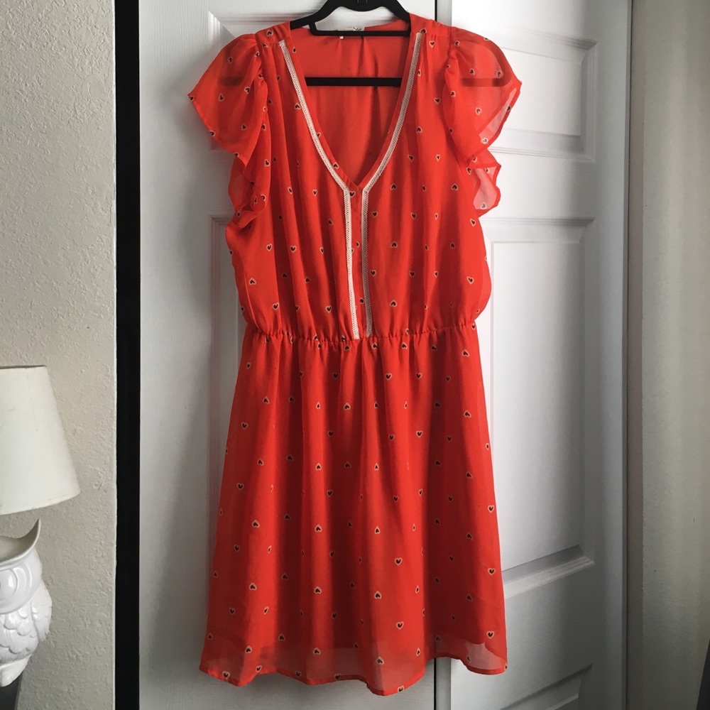Reddish orange dress