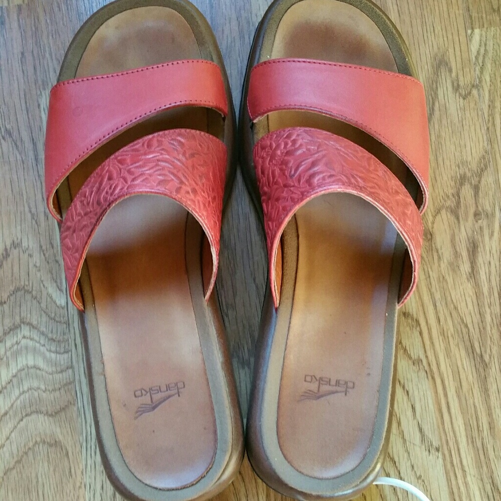Red Dansko sandals, great condition.