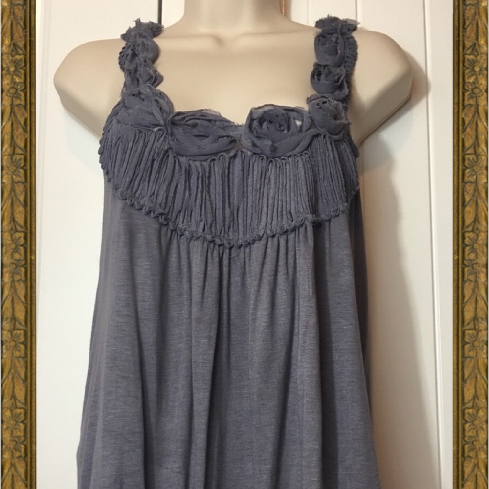 Pretty and feminine amethyst racerback top.